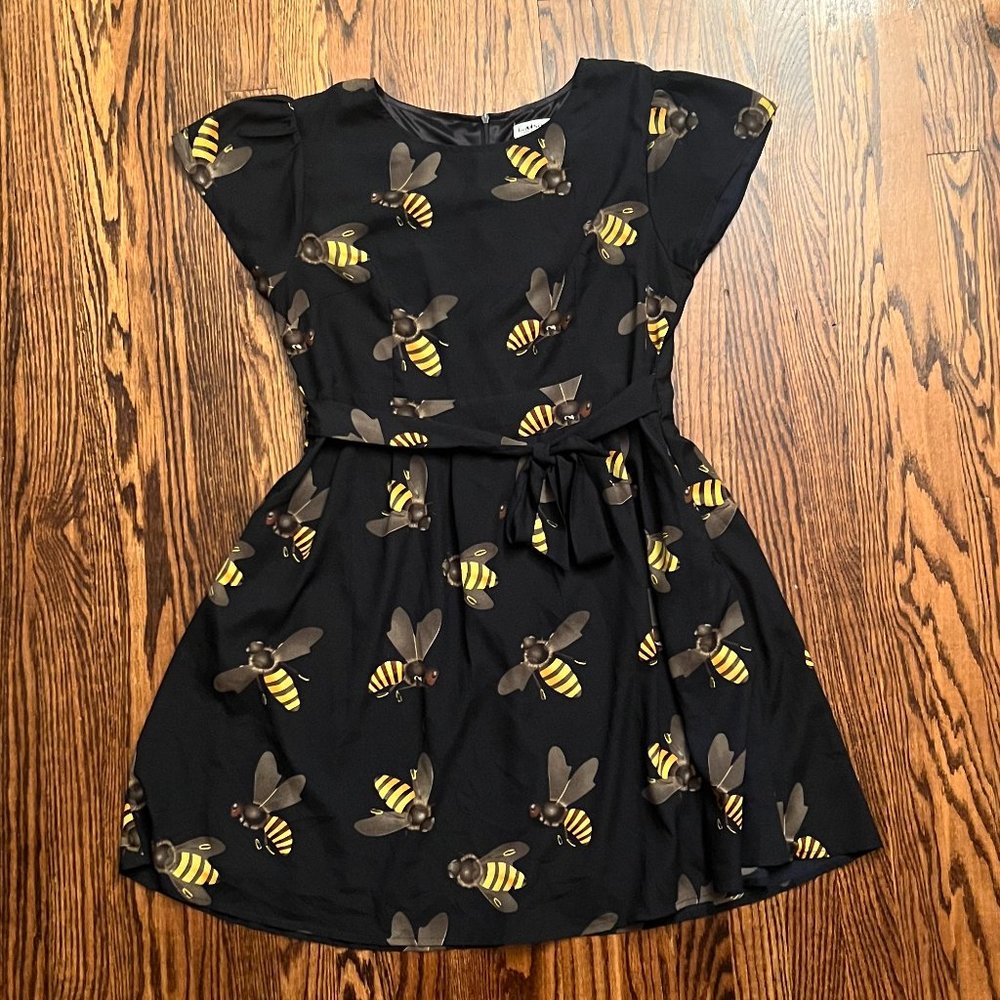 LA Soul Bumble Bee Patterned Dress with Belt